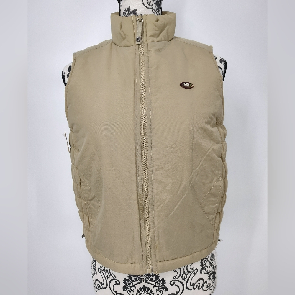 UNIONBAY Beige Quilted Zippered Vest Women's Size Small